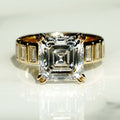 4 Ct Asscher Cut Moissanite Engagement Ring
