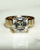 4 Ct Asscher Cut Moissanite Engagement Ring