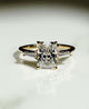 Three Stone 2 Ct Radiant Cut Moissanite Engagement Ring