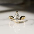 1.65 Ct Elongated Pear Cut Moissanite Engagement Ring