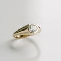 Bezel Set 1 Ct Elongated Pear Cut Moissanite Engagement Ring