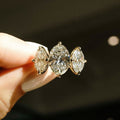 Three Stone 5.22 Ct Oval Cut Moissanite Engagement Ring