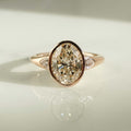 Bezel Set 2.74 Ct Oval Cut Moissanite Engagement Ring