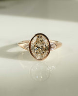 Bezel Set 2.74 Ct Oval Cut Moissanite Engagement Ring