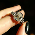 Bezel Set 2.06 Ct Emerald Cut Moissanite Engagement Ring