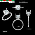 3 ct round cut moissanite ring (only setting)