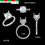 3 ct round cut moissanite ring (only setting)