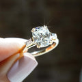 Old Mine 3.27 Ct Cushion Cut Moissanite Engagement Ring