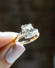 Old Mine 3.27 Ct Cushion Cut Moissanite Engagement Ring