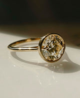 Bezel Set 3 Ct Round Brilliant Cut Moissanite Engagement Ring