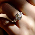 Bezel Set 3 Ct Emerald Cut Moissanite Engagement Ring,