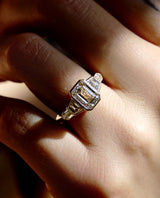 Bezel Set 3 Ct Emerald Cut Moissanite Engagement Ring,