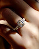 Bezel Set 3 Ct Emerald Cut Moissanite Engagement Ring,