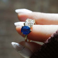 Toi Et Moi 1.70 Ct Cushion & Oval Cut Moissanite Engagement Ring