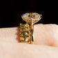Old Mine 2.96 Ct Cushion Cut Moissanite Engagement Ring