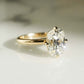 Old Mine 2.96 Ct Cushion Cut Moissanite Engagement Ring