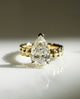 Lasagna Band 2.85 Ct Elongated Pear Cut Moissanite Engagement Ring