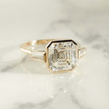 Bezel Set 2.85 Ct Asscher Cut Moissanite Engagement Ring