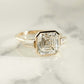 Bezel Set 2.85 Ct Asscher Cut Moissanite Engagement Ring