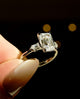 2.07 Ct Emerald Cut Moissanite Engagement Ring