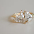 Pear & Trillion 2.69 Ct Elongated Pear Cut Moissanite Engagement Ring