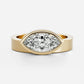 Marquise Cigar 3 Ct Marquise Cut Moissanite Engagement Ring