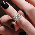Toi Et Moi 4.88 Ct Marquise & Emerald Cut Moissanite Engagement Ring,