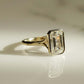 Bezel Set 2.96 Ct Emerald Cut Moissanite Engagement Ring
