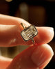 Bezel Set 2.96 Ct Emerald Cut Moissanite Engagement Ring