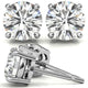 4-Prong Low-Profile Round Moissanite Basket Stud Earrings