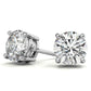 4-Prong Low-Profile Round Moissanite Basket Stud Earrings