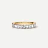 3x2 mm Emerald Cut Wedding Band Women Moissanite Band