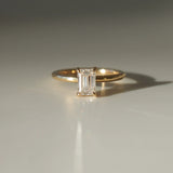 0.77 Ct Emerald Cut Moissanite Engagement Ring