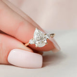 3.75 Ct Elongated Pear Cut Moissanite Engagement Ring