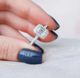 1.50 Ct Emerald Cut Moissanite Engagement Ring