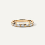 3x2 mm Emerald Cut Wedding Band Women Moissanite Band