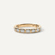 3x2 mm Emerald Cut Wedding Band Women Moissanite Band