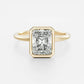 Bezel Set 3 Ct Emerald Cut Moissanite Engagement Ring