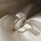 Bezel Set 3 Ct Emerald Cut Moissanite Engagement Ring