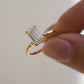 2.01 Ct Emerald Cut Moissanite Engagement Ring,