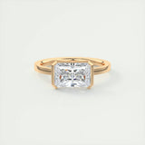 Bezel Set 2 Ct Radiant Cut Moissanite Engagement Ring