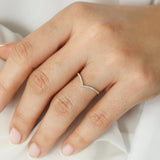 V Shape Half eternity Moissanite Wedding Band