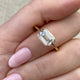 Bezel Set 2 Ct Emerald Cut Moissanite Engagement Ring