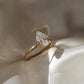 2 Ct Elongated Pear Cut Moissanite Engagement Ring