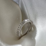 Baguettes Half eternity Moissanite Wedding Band