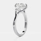 Three Stone 3 Ct Elongated Pear Cut Moissanite Engagement Ring