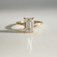 2.03 Ct Emerald Cut Moissanite Engagement Ring