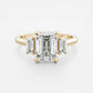 3.50 Ct Emerald Cut Moissanite Engagement Ring