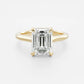 3 Ct Emerald Cut Moissanite Engagement Ring