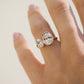 Two Stone 3.12 Ct Oval Cut Moissanite Engagement Ring